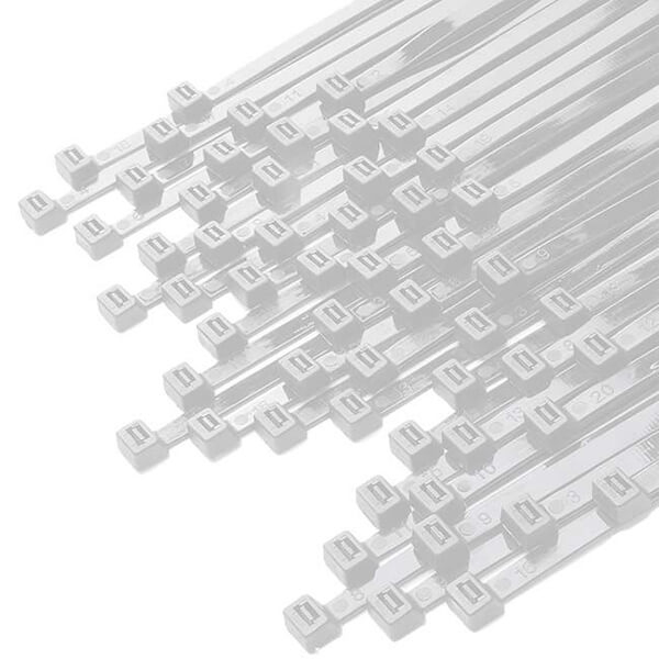 ΔΕΜΑΤΙΚΑ ΚΑΛΩΔΙΩΝ 25εκ. Χ 3.6mm 100τεμ. ΝΑΙΛΟΝ ΛΕΥΚΑ