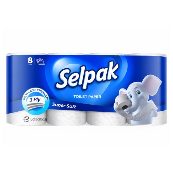 SELPAK ΧΑΡΤΙ ΥΓΕΙΑΣ SUPER SOFT 3φ. 8 ρολλά X 80g
