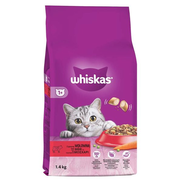 WHISKAS ΚΡΟΚΕΤΕΣ ΓΑΤΑΣ 1400g ΜΟΣΧΑΡΙ