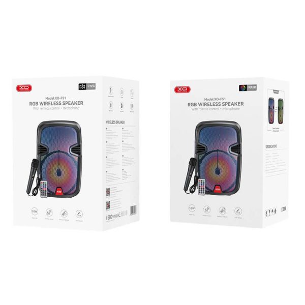 ΗΧΕΙΟ Bluetooth Εξωτερικό Ηχείο RGB Bluetooth 10W XO F51 Colored Jade