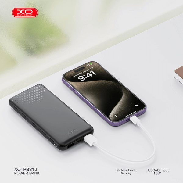 POWER BANK 10000mAh Μαύρο XO PB312