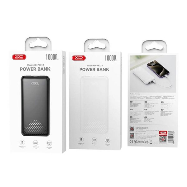 POWER BANK 10000mAh Μαύρο XO PB312