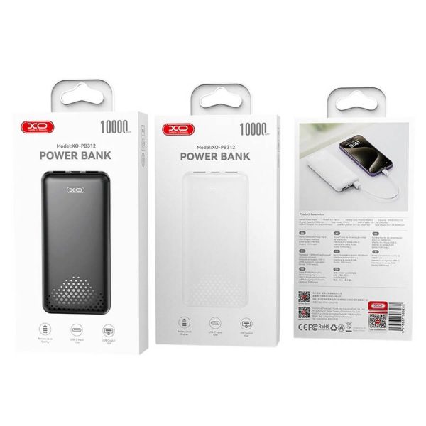POWER BANK 10000mAh Λευκό XO PB312