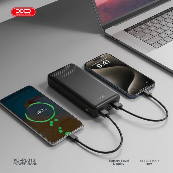 POWER BANK 20000mAh Μαύρο XO PB313
