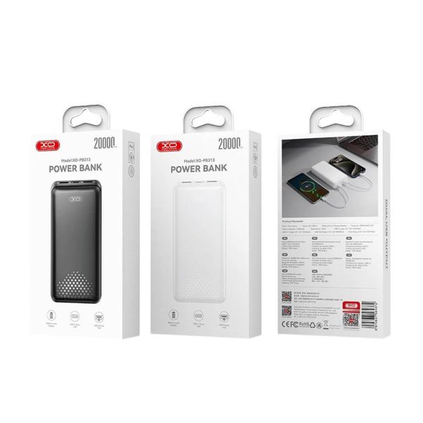POWER BANK 20000mAh Μαύρο XO PB313
