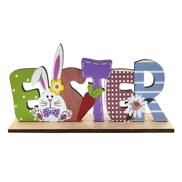 ΔΙΑΚΟΣΜΗΤΙΚΟ ΞΥΛΙΝΟ HAPPY EASTER ΜΕ ΔΥΟ ΛΑΓΟΥΣ 22x9x4εκ. Νο.732269