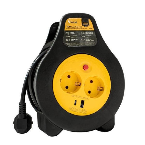 ΜΠΑΛΑΝΤΕΖΑ ΠΡΟΕΚΤΑΣΗ 10μ. ΣΟΥΚΟ 2 ΘΕΣΕΩΝ +1 x USB-A +1 x TYPE-C 1,5mm 16A