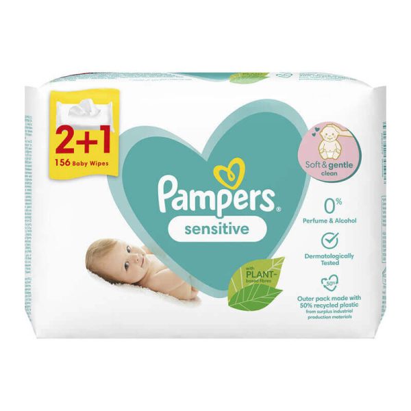 PAMPERS ΜΩΡΟΜΑΝΤΗΛΑ SENSITIVE 3x52τεμ.