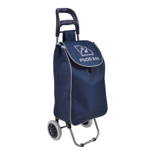 ΚΑΡΟΤΣΙ ΛΑΪΚΗΣ ΜΕΤΑΛΛΙΚΟ ΜΕ ΜΠΛΕ ΣΑΚΟ ΚΑΙ ΣΧΕΔΙΟ FOOD BAG 35x27x94εκ. 852239