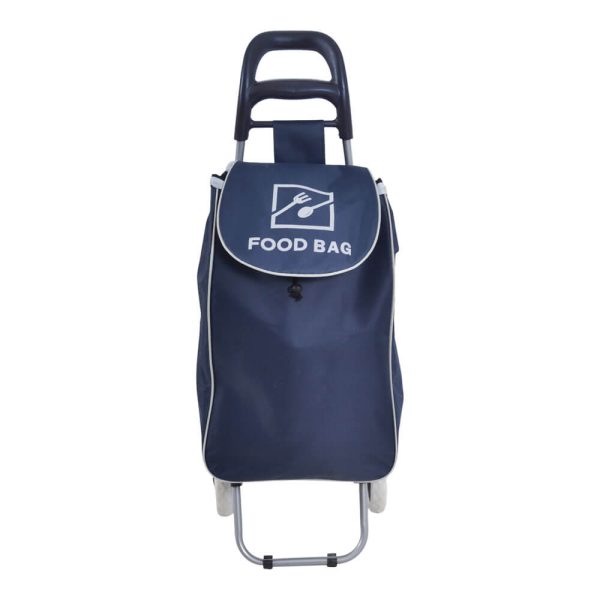 ΚΑΡΟΤΣΙ ΛΑΪΚΗΣ ΜΕΤΑΛΛΙΚΟ ΜΕ ΜΠΛΕ ΣΑΚΟ ΚΑΙ ΣΧΕΔΙΟ FOOD BAG 35x27x94εκ. 852239