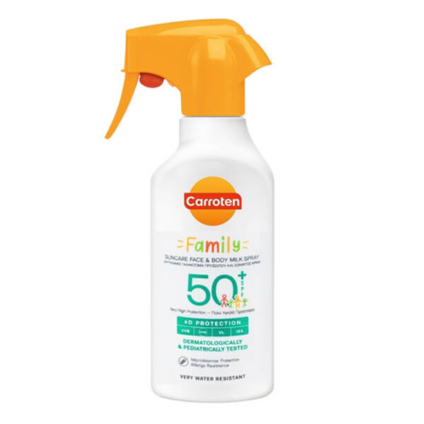 CARROTEN FAMILY SUNCARE FACE & BODY MILK SPRAY TRIGGER SPF50+ 270ml