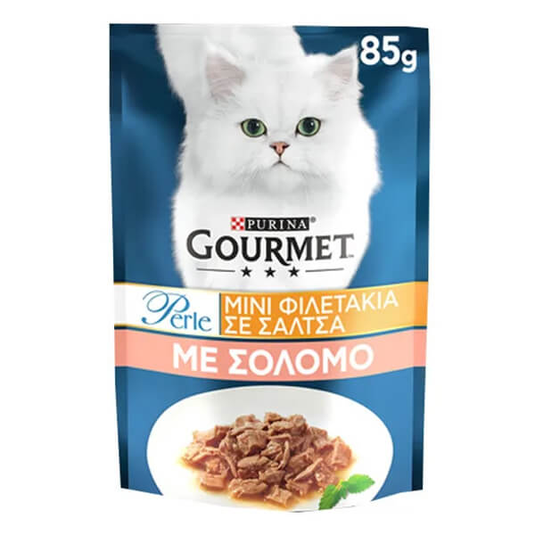 GOURMET ΚΟΝΣΕΡΒΑ ΓΑΤΑΣ 85gr PERLE ΣΟΛΩΜΟΣ ΣΕ ΣΑΛΤΣΑ