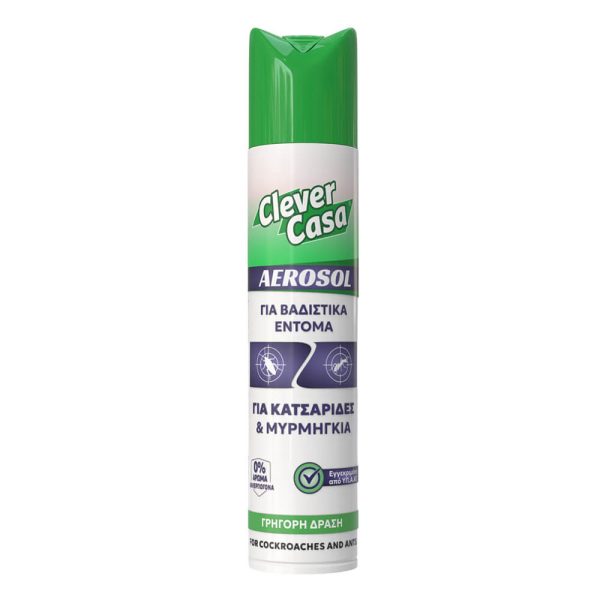 CLEVER CASA ΚΑΤΣΑΡΙΔΟΚΤΟΝΟ SPRAY 300ml ΓΙΑ ΒΑΔΙΣΤΙΚΑ ΕΝΤΟΜΑ