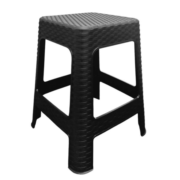 ΣΚΑΜΠΩ ΠΛΑΣΤΙΚΟ Rattan 36Χ36Χ45εκ. ΑΝΘΡΑΚΙ