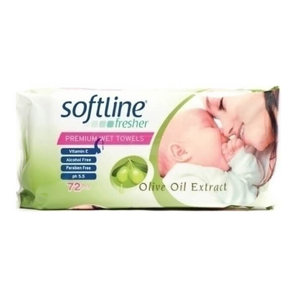 SOFTLINE ΜΩΡΟΜΑΝΤΗΛΑ 72τεμ. ΜΕ ΑΡΩΜΑ OLIVE OIL