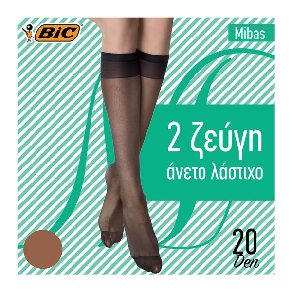 BIC ΚΑΛΤΣΑΚΙΑ MIBAS ΤΡΟΥΑΚΑΡ 20Den (2 ζεύγη) ΚΑΡΑΜΕΛΕ
