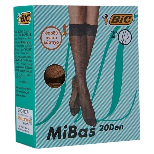 BIC ΚΑΛΤΣΑΚΙΑ MIBAS ΤΡΟΥΑΚΑΡ 20Den (2 ζεύγη) ΚΑΡΑΜΕΛΕ