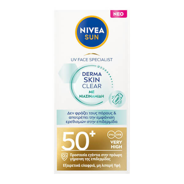 NIVEA SUN FACE CREAM SPF50+ 40ml DERMA SKIN CLEAR