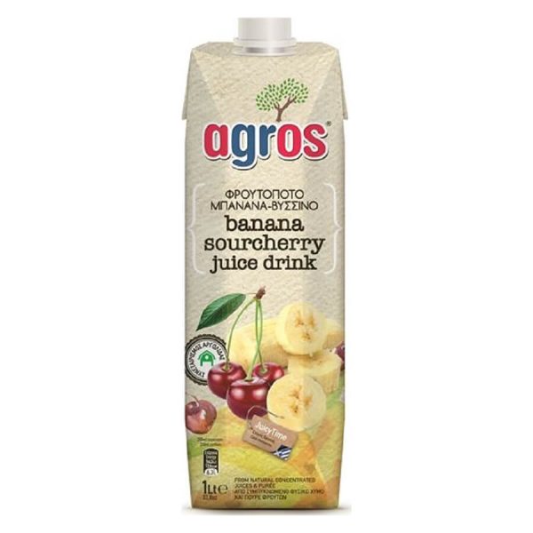 AGROS ΦΡΟΥΤΟΠΟΤΟ 2 ΦΡΟΥΤΑ (ΜΠΑΝΑΝΑ, ΒΥΣΣΙΝΟ) 1Lt