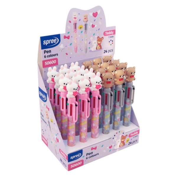 ΣΤΥΛΟ ΜΕ 6 ΧΡΩΜΑΤΑ SPREE TEDDY 1.0mm 50600