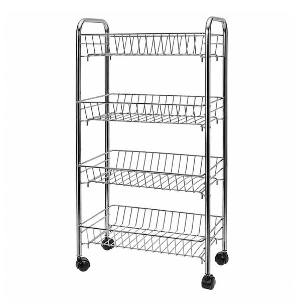 ΜΑΝΑΒΗΣ ΤΡΟΛΛΕΥ ΜΕ 4 ΚΑΛΑΘΙΑ INOX 40X26X80εκ. 32665