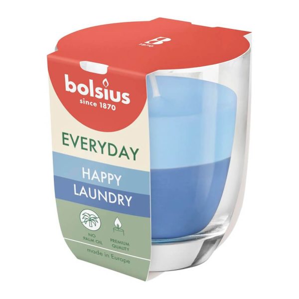 ΚΕΡΙ ΑΡΩΜΑΤΙΚΟ ΣΕ ΓΥΑΛΙΝΟ ΠΟΤΗΡΙ BOLSIUS 8x7εκ. 135g HAPPY LAUNDRY /6060
