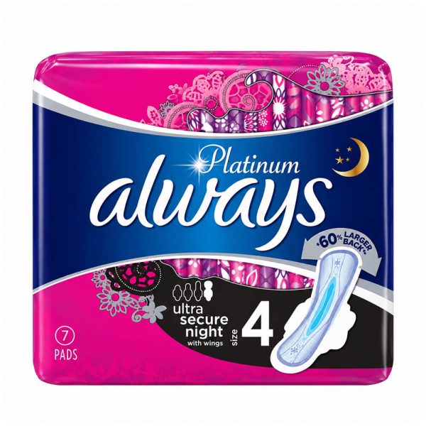 ALWAYS ΣΕΡΒΙΕΤΕΣ PLATINUM ULTRA 4 SECURE NIGHT 7τεμ. ΜΕ ΦΤΕΡΑ