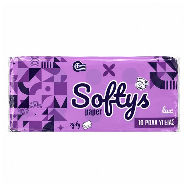 SOFTYS ΧΑΡΤΙ ΥΓΕΙΑΣ LUX DECO 3φ. 10 ρολλά X 87g