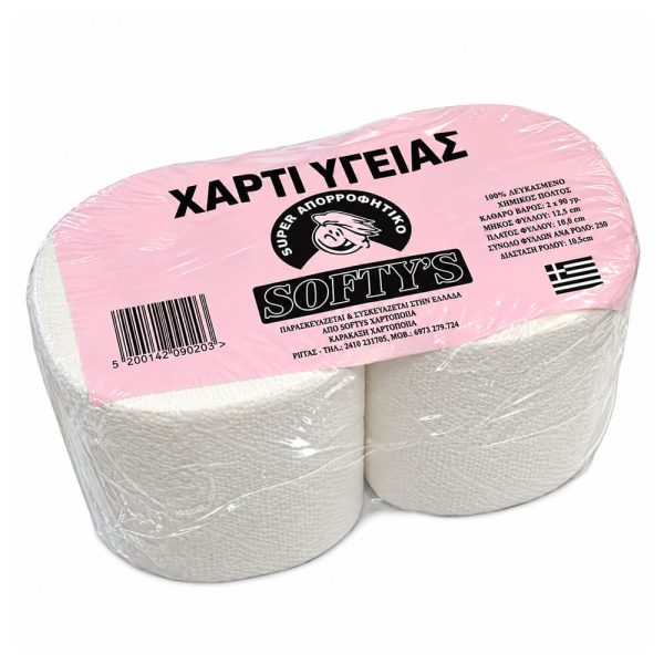 SOFTYS ΧΑΡΤΙ ΥΓΕΙΑΣ ΓΚΟΦΡΕ 3φ. 2 ρολλά X 135g
