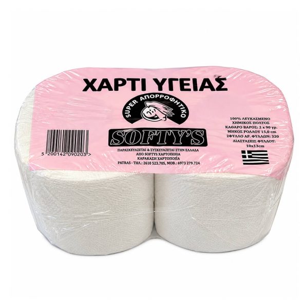 SOFTYS ΧΑΡΤΙ ΥΓΕΙΑΣ ΓΚΟΦΡΕ 3φ. 2 ρολλά X 135g