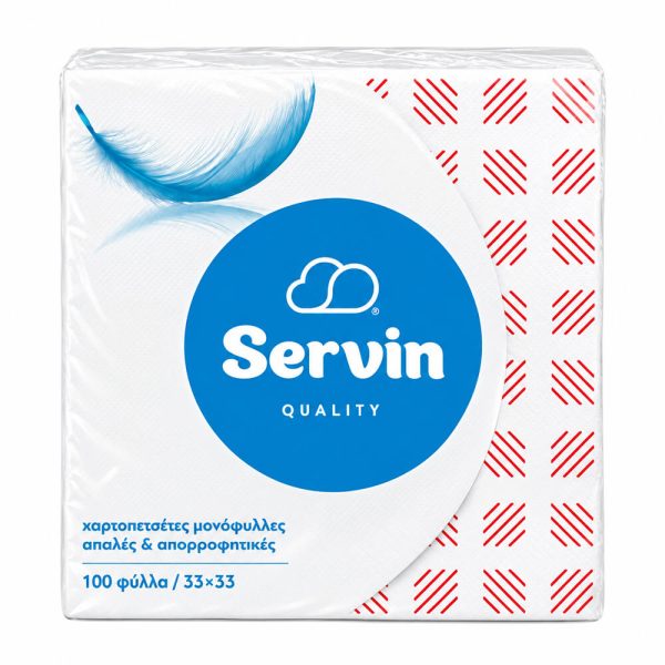 SERVIN ΧΑΡΤΟΠΕΤΣΕΤΕΣ ΚΑΡΩ ΚΟΚΚΙΝΕΣ 33x33εκ. 100Φ. 186g