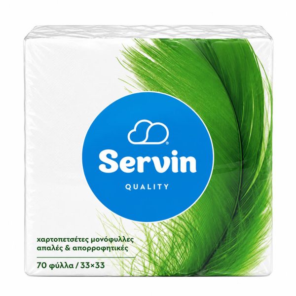 SERVIN ΧΑΡΤΟΠΕΤΣΕΤΕΣ ΛΕΥΚΕΣ 33x33εκ. 70Φ. 130g