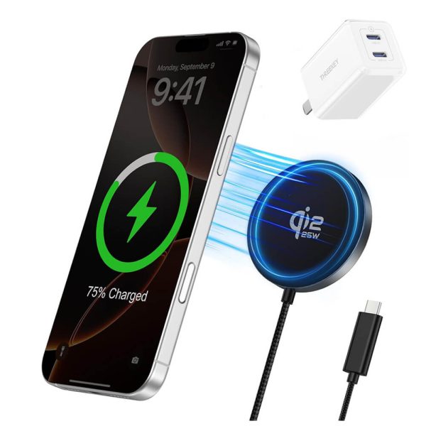 ΑΣΥΡΜΑΤΟΣ ΦΟΡΤΙΣΤΗΣ ΜΑΓΝΗΤΙΚΟΣ 25W USB-C 1,2m ΜΑΥΡΟΣ XO JH025
