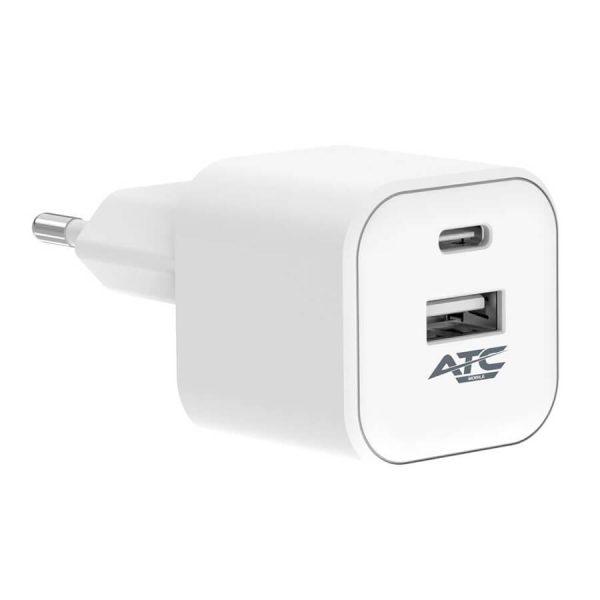 ΦΟΡΤΙΣΤΗΣ 12W EU PD TYPE C & USB ΛΕΥΚΟ ATC-CH10