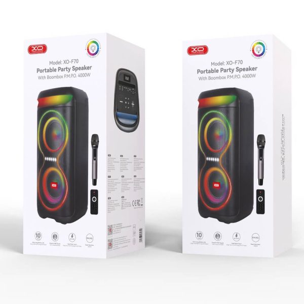 ΗΧΕΙΟ Bluetooth Speaker Διπλό 6.5-inch Woofer RGB 40W XO F70