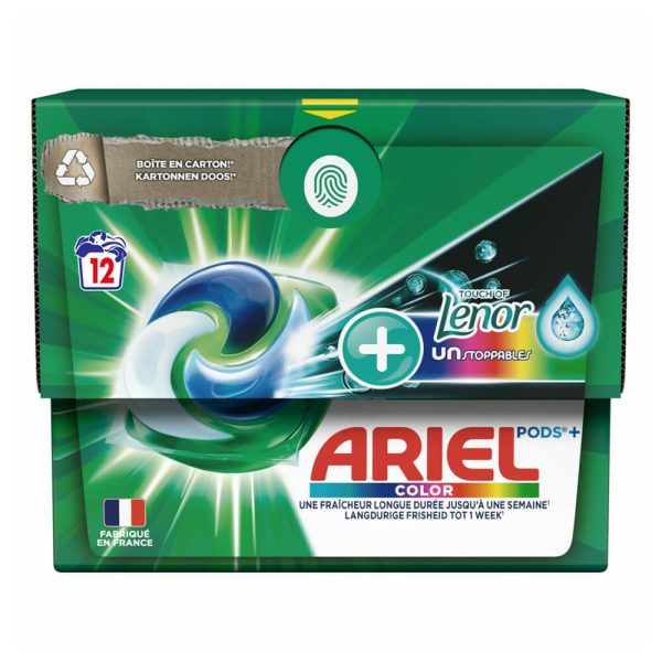 ARIEL PODS ΚΑΨΟΥΛΕΣ 12τεμ. 3 ΣΕ 1 TOUCH OF LENOR COLOR UNSTOPPABLES