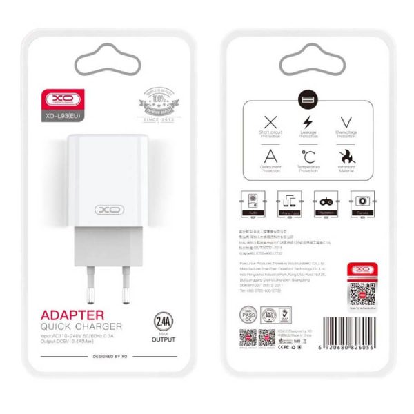 ΦΟΡΤΙΣΤΗΣ XO-L93 EU 1XUSB 2.4A White